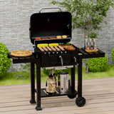 Gratar pe carbuni KLUGMEISTER FT01-017, material otel (husa inclusa), cu tava pentru cenusa, capac si roti de deplasare, suprafata gatire 54x43 cm