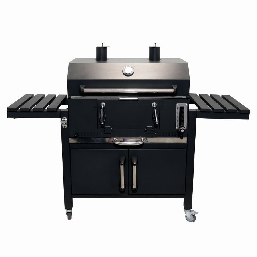 Gratar pe carbuni KLUGMEISTER FT01-070, material otel (husa inclusa), cu capac si roti de deplasare, suprafata gatire 72x43 cm