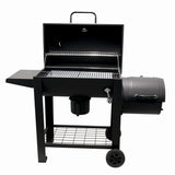 Gratar pe carbuni cu afumatoare KLUGMEISTER KY23020G, material otel, cu capac si roti de deplasare, suprafata gatire 66x42 cm