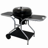 Gratar pe carbuni KLUGMEISTER KY22020T, material otel, cu capac si roti de deplasare, inaltime gatire 78 cm, dimensiuni 133x67x98 cm