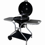Gratar pe carbuni KLUGMEISTER KY22020T, material otel, cu capac si roti de deplasare, inaltime gatire 78 cm, dimensiuni 133x67x98 cm