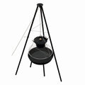 Gratar pe carbuni KLUGMEISTER KY23020A, material otel, suspendat, cu trepied, diametru 49 cm