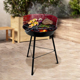 Gratar pe carbuni KLUGMEISTER KY23014, material otel, circular, portabil, inaltime gatire 53 cm, diametru gratar 33 cm