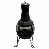 Semineu pentru terasa KLUGMEISTER KY1822M, material otel, capac superior, gratar interior, dimensiuni 43x43x91 cm