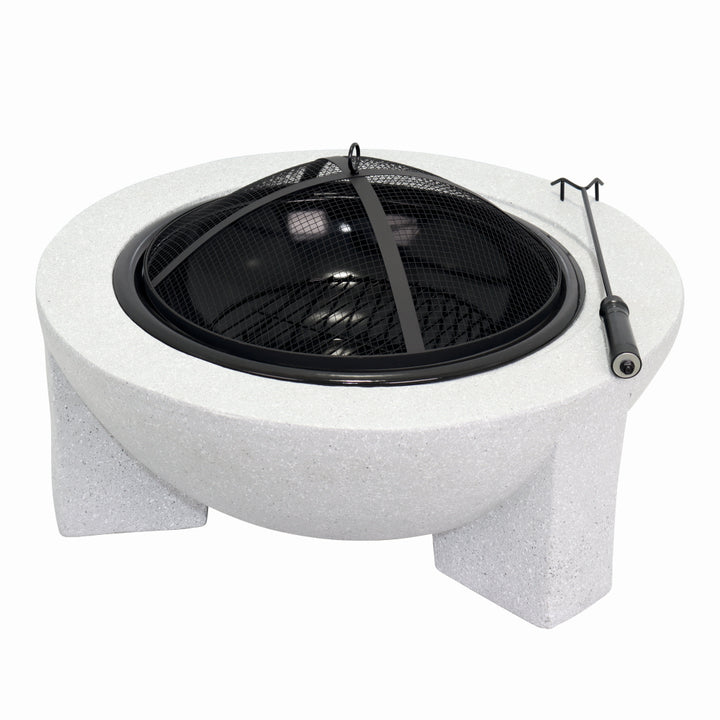 Semineu pentru terasa KLUGMEISTER KY7347FP, material otel cu baza din oxid de magneziu, dimensiuni 73x73x46 cm