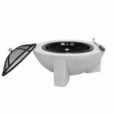 Semineu pentru terasa KLUGMEISTER KY7347FP, material otel cu baza din oxid de magneziu, dimensiuni 73x73x46 cm