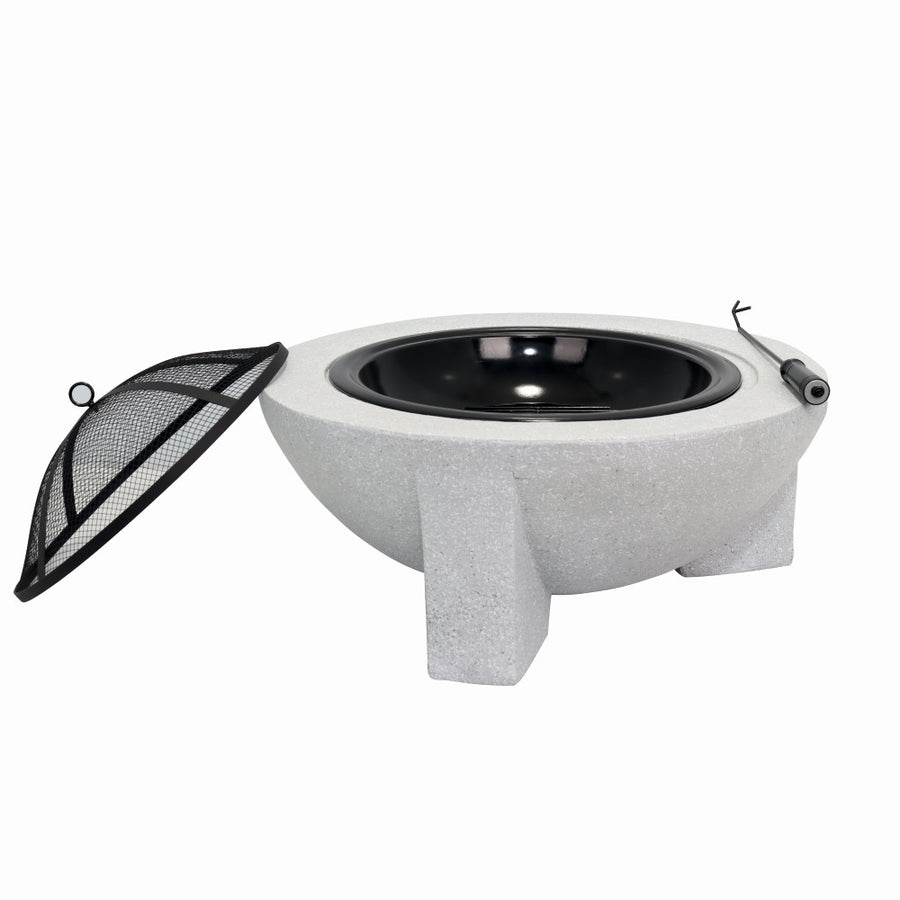 Semineu pentru terasa KLUGMEISTER KY7347FP, material otel cu baza din oxid de magneziu, dimensiuni 73x73x46 cm