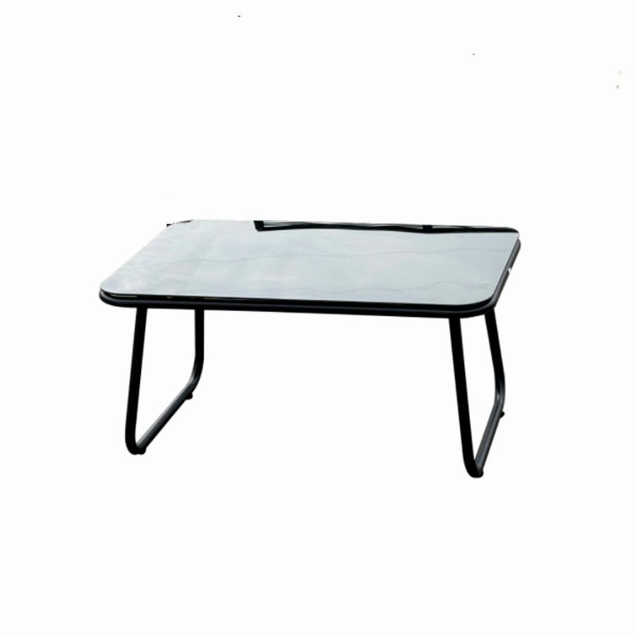 Set mobilier terasa/gradina KLUGMEISTER KJF3298, doua fotolii + canapea + masuta, cu perne incluse, culoare gri/negru