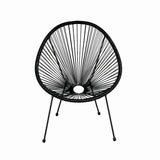 Scaun terasa MESTERINO JFC038 72x74x86 cm, structura din otel, sezut din ratan, culoare neagra
