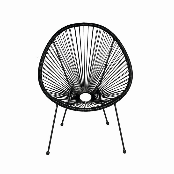Scaun terasa MESTERINO JFC038 72x74x86 cm, structura din otel, sezut din ratan, culoare neagra