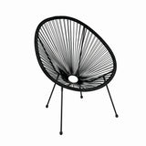 Scaun terasa MESTERINO JFC038 72x74x86 cm, structura din otel, sezut din ratan, culoare neagra