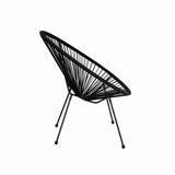 Scaun terasa MESTERINO JFC038 72x74x86 cm, structura din otel, sezut din ratan, culoare neagra
