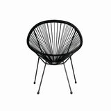 Scaun terasa MESTERINO JFC038 72x74x86 cm, structura din otel, sezut din ratan, culoare neagra