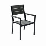 Set mobilier terasa/gradina KLUGMEISTER KJT2056, structura din otel, masa + 6 scaune din HDPE, culoare gri