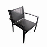 Set mobilier terasa/gradina KLUGMEISTER KJFT079, doua fotolii + canapea + masuta din sticla securizata, culoare neagra