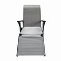 Sezlong pliabil de gradina din otel KLUGMEISTER KJF3792, pliabil, dimensiuni 165x48x115 cm, culoare gri