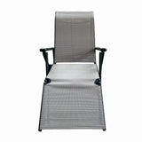 Sezlong pliabil de gradina din otel KLUGMEISTER KJF3792, pliabil, dimensiuni 165x48x115 cm, culoare gri