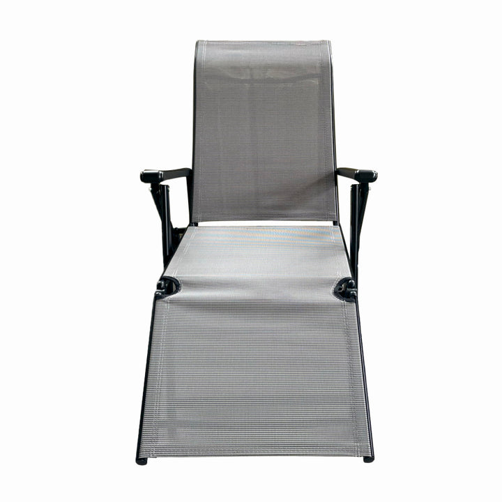 Sezlong pliabil de gradina din otel KLUGMEISTER KJF3792, pliabil, dimensiuni 165x48x115 cm, culoare gri