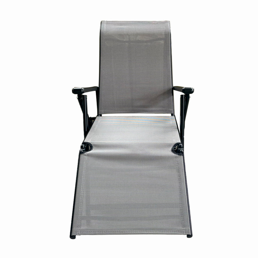 Sezlong pliabil de gradina din otel KLUGMEISTER KJF3792, pliabil, dimensiuni 165x48x115 cm, culoare gri