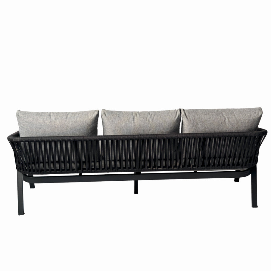 Set mobilier terasa/gradina KLUGMEISTER KJFT3407, 4 piese cu cadru de aluminiu, perne incluse, culoare gri