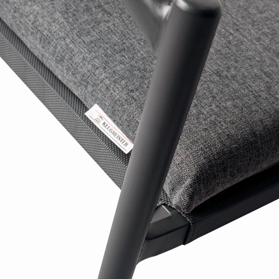 Set mobilier tarasa/gradina KLUGMEISTER KJF11196, doua scaune + masa, cu perne incluse, culoare gri