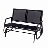 Banca pentru terasa/gradina din otel si plasa KLUGMEISTER KJF2379, dimensiuni 120x71x86 cm, culoare neagra