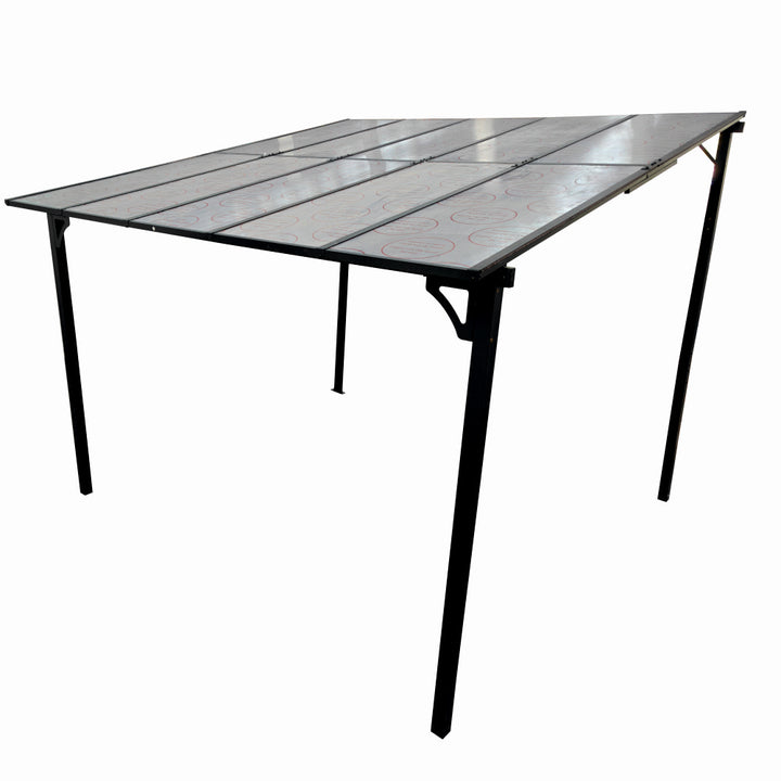 Pergola pentru terasa/gradina din otel si aluminiu KLUGMEISTER KJF4133, dimensiuni 300x300x250/190 cm, culoare gri
