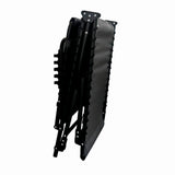 Sezlong pliabil din otel 189x59x34 cm din otel si fir textilene MESTERINO KJF3797, culoare neagra