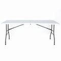 RESIGILAT - Masa pliabila 4 persoane din otel si HDPE KJC2061, 180x70x74 cm, culoare alba