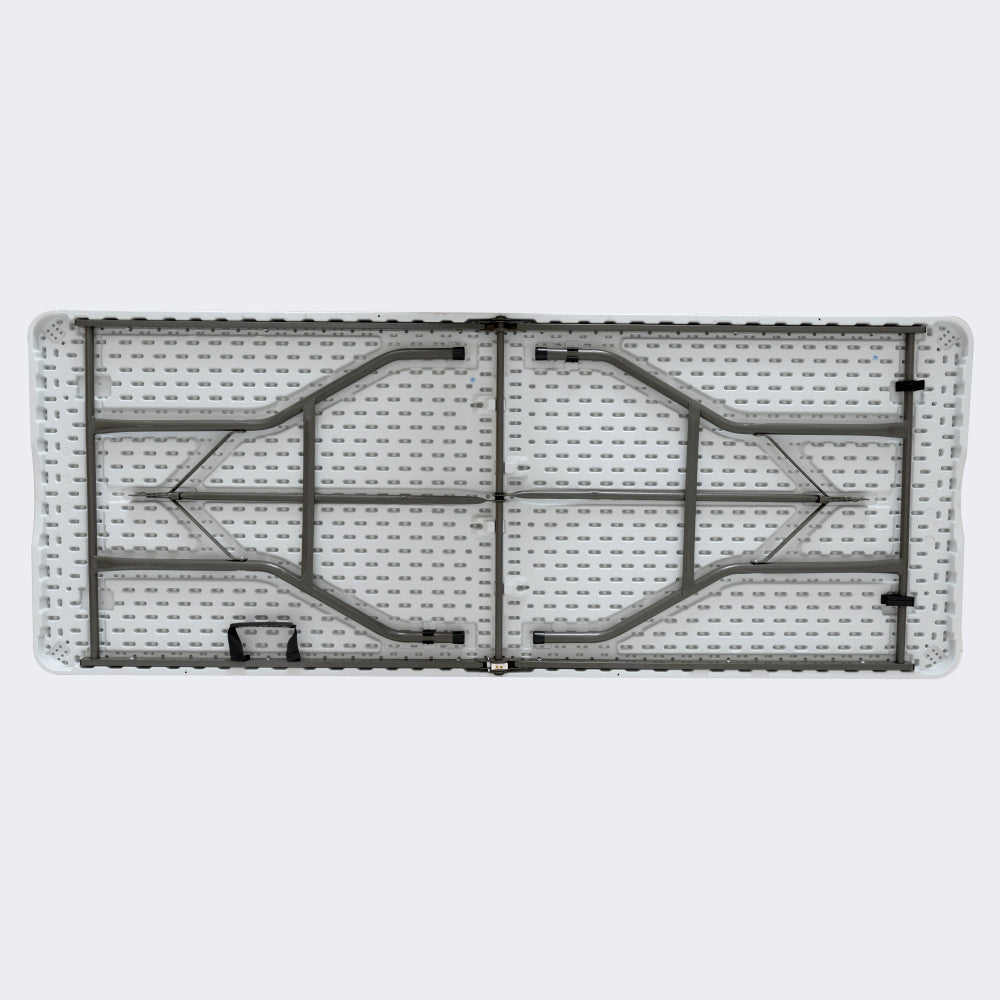 Masa pliabila 4 persoane din otel si HDPE, 180x70x74 cm, culoare alba