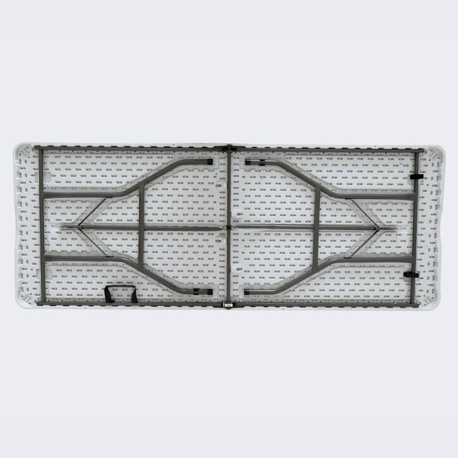 Masa pliabila 4 persoane din otel si HDPE, 180x70x74 cm, culoare alba