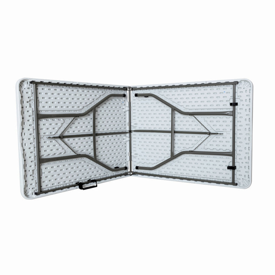 Masa pliabila 4 persoane din otel si HDPE, 180x70x74 cm, culoare alba