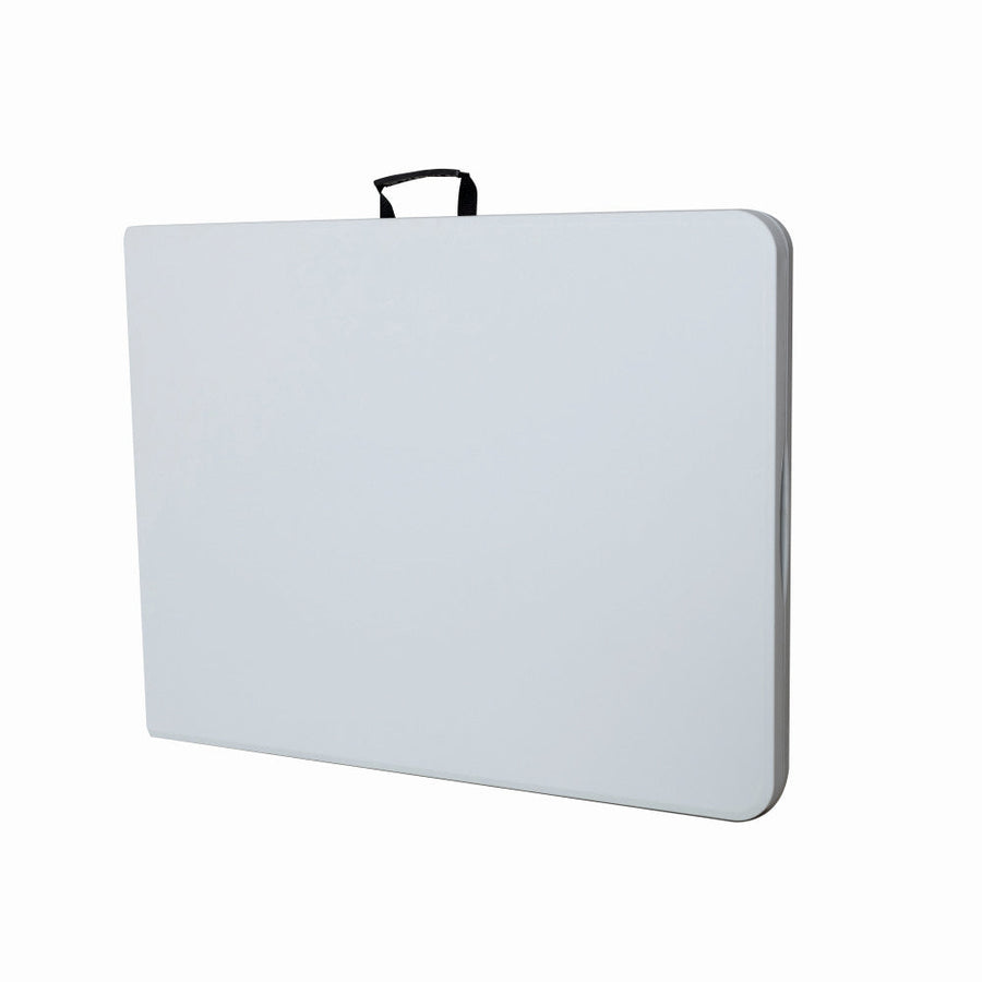 Masa pliabila 4 persoane din otel si HDPE, 180x70x74 cm, culoare alba