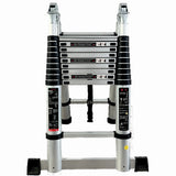 Scara telescopica din aluminiu cu balama MESTERINO TOOLS JL-102-2X3.1, 3.1+3.1 metri, 2x10 trepte, greutate maxima 150 kg
