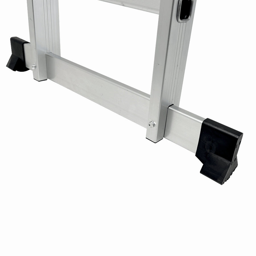 Scara multifunctionala din aluminiu cu balama MESTERINO TOOLS JL-201-4X4, 4.7 metri, 4x4 trepte, greutate maxima 150 kg