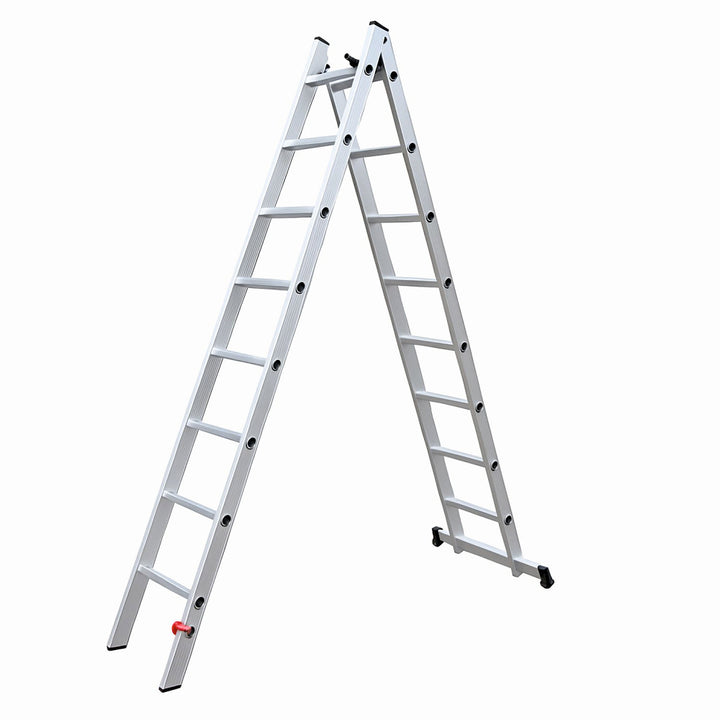 Scara combinata din aluminiu MESTERINO TOOLS JL-206-2X9, 4.3 metri, 2x9 trepte, greutate maxima 115 kg