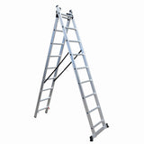 Scara combinata din aluminiu MESTERINO TOOLS JL-206-2X9, 4.3 metri, 2x9 trepte, greutate maxima 115 kg