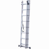 Scara combinata din aluminiu MESTERINO TOOLS JL-207-3X8, 5 metri, 3x8 trepte, greutate maxima 115 kg