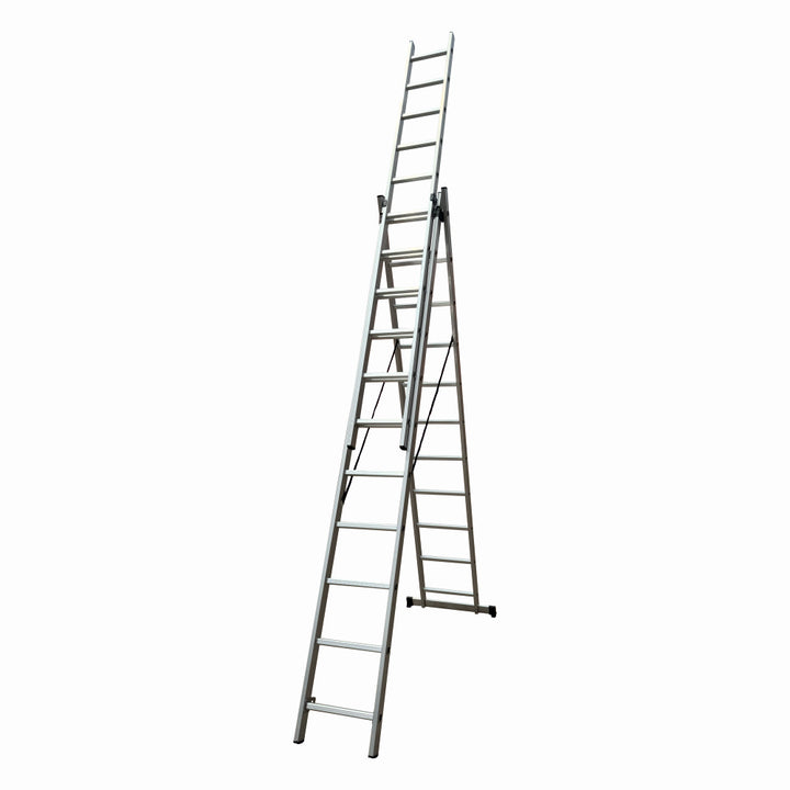 Scara combinata din aluminiu MESTERINO TOOLS JL-207-3X11, 7.6 metri, 3x11 trepte, greutate maxima 115 kg