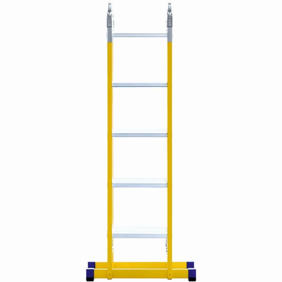 Scara combinata din fibra de sticla MESTERINO TOOLS JL-405B-4X5, 5.8 metri, 4x5 trepte, greutate maxima 150 kg