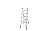 Scara multifunctionala din aluminiu cu balama MESTERINO TOOLS JL-404S-4X4, 3.9 metri, 4x4 trepte, greutate maxima 150 kg