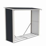 Magazie de lemne, pentru depozitare ideala, din metal zincat vopsit MESTERINO WA-B, Gri/Bej, dimensiuni 242x89x190 cm
