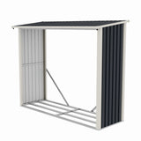 Magazie de lemne, pentru depozitare ideala, din metal zincat vopsit MESTERINO WA-B, Gri/Bej, dimensiuni 242x89x190 cm