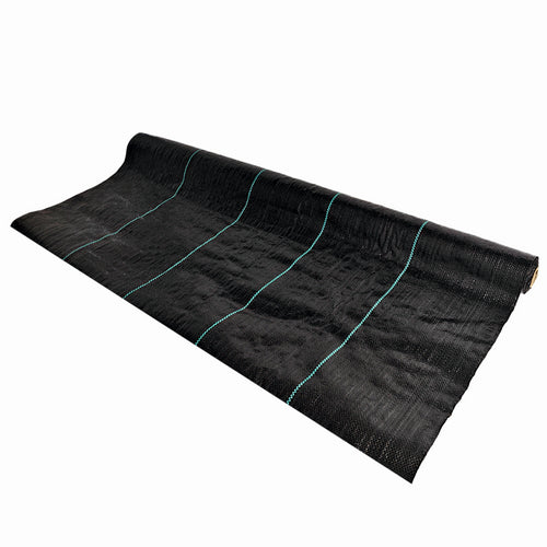 Folie antiburuieni/mulcire din polipropilena, MESTERINO PP1000150, 1 m X 50 m, densitate 100g/mp culoare neagra cu dungi, protectie UV