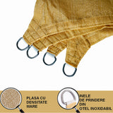 Umbrar/prelata de soare patrata din PE, MESTERINO PE1800303 3 m X 3 m, densitate 180g/mp, culoare bej, protectie UV
