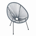 Scaun terasa MESTERINO JFC038-DG 72x74x86 cm, structura din otel, sezut din ratan, culoare gri