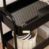 Suport pentru Haine cu Roti si Cosuri Metalice 2 Etaje 160x68x30cm Alb - detaliu produs