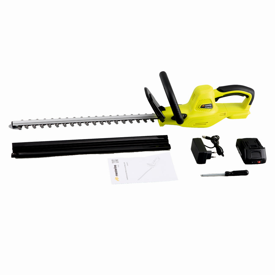 Foarfeca cu acumulator pentru gard viu MESTERINO TOOLS NT20BHT01, putere 180W, acumulator 2A / 21V, lungime lama 45 cm