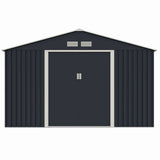 Casuta / magazie de gradina metalica MESTERINO S1001-G gri/bej 321x301x205 cm, usi culisante, baza metalica CADOU