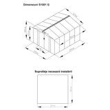 Casuta / magazie de gradina metalica MESTERINO S1001-G gri/bej 321x301x205 cm, usi culisante, baza metalica CADOU